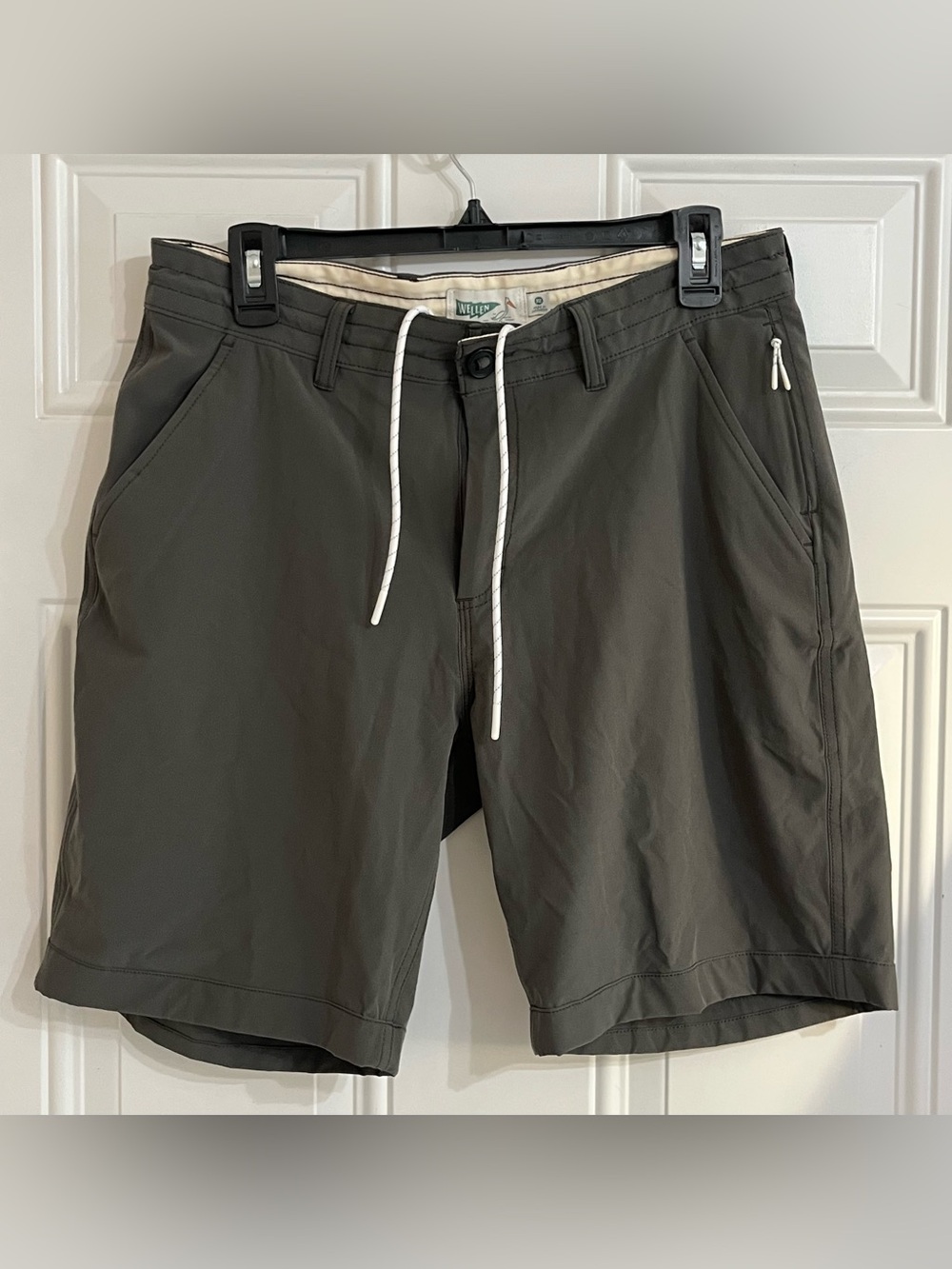 Wellen Hybrid Cruiser Shorts Men’s 32 Oyster Black Chino Stretch Performance